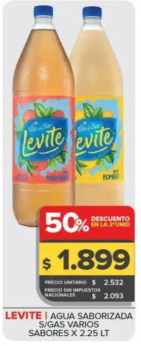 Carrefour Maxi Levite agua saborizada s/gas varios sabores oferta