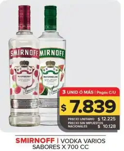 Carrefour Maxi Smirnoff vodka varios sabores oferta