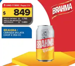 Carrefour Maxi Brahma cerveza en lata oferta