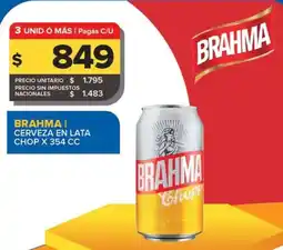 Carrefour Maxi Brahma cerveza en lata oferta