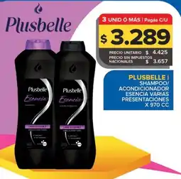 Carrefour Maxi Plusbelle shampoo/acondicionador esencia varias presentaciones oferta