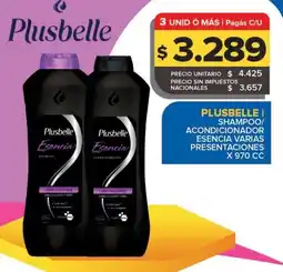 Carrefour Maxi Plusbelle shampoo/acondicionador esencia varias presentaciones oferta