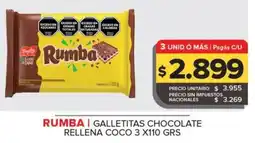 Carrefour Maxi Rumba galletitas chocolate rellena coco oferta