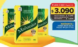 Carrefour Maxi Mañanita yerba mate bajo polvo 4flex oferta