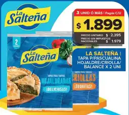 Carrefour Maxi La salteña tapa p/pascualina hojaldre/criolla balance oferta