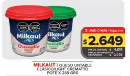 Carrefour Maxi Milkaut queso untable crematto clasico/light oferta