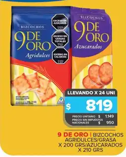 Carrefour Maxi 9 de oro bizcochos agridulces/azucarados oferta