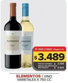 Carrefour Maxi Elementos - vino oferta