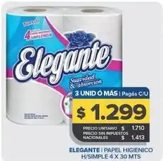 Carrefour Maxi Elegante - papel higiénico h/simple oferta