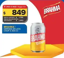 Carrefour Maxi Brahma - cerveza en lata chop oferta
