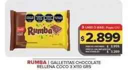 Carrefour Maxi Rumba - galletitas chocolate rellena coco oferta