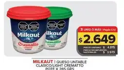 Carrefour Maxi Milkaut - queso untable clasico/light crematto oferta