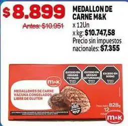 Makro M&k - medallon de carne oferta