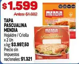 Makro Mendia - tapa pascualina oferta