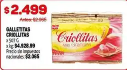 Makro Criollitas - galletitas criollitas oferta