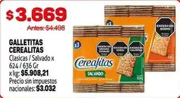 Makro Cerealitas - galletitas cerealitas clasicas / salvado oferta