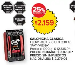 Carrefour Patyviena salchicha clásica flow pack oferta