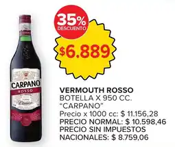 Carrefour Carpano vermouth rosso botella oferta