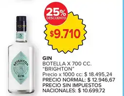 Carrefour Brighton gin botella oferta