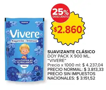 Carrefour Vivere suavizante clásico doy pack oferta