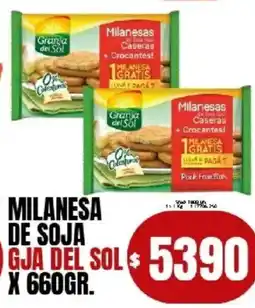 Supermercados Mariano Max Granja del sol milanesa de soja oferta