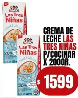 Supermercados Mariano Max Las tres tres ninas crema de leche p/cocinar oferta