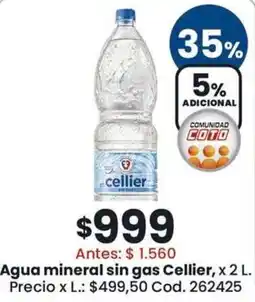 Coto Cellier agua mineral sin gas oferta