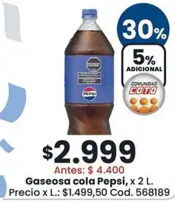 Coto Pepsi gaseosa cola oferta
