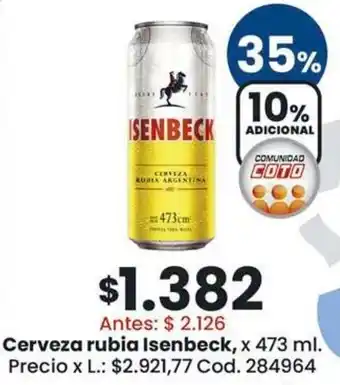 Isenbeck cerveza rubia argentina