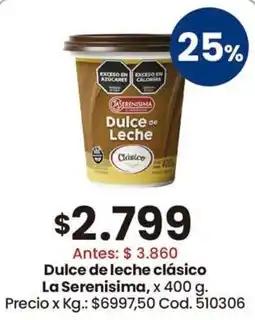 Coto La serenisima dulce de leche clásico oferta