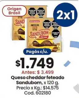Coto Sandubom queso cheddar feteado oferta
