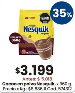 Coto Nestle Nesquik cacao en polvo oferta