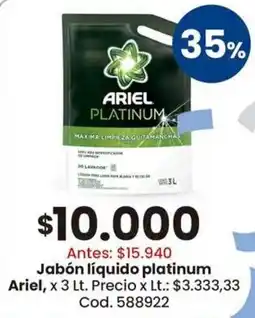 Coto Ariel jabón líquido platinum oferta