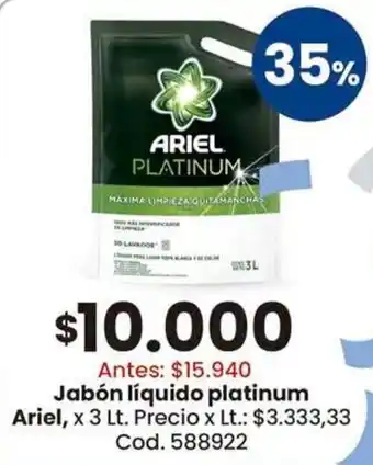 Coto Ariel jabón líquido platinum oferta