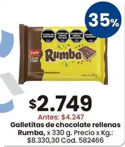 Coto Bugley galletitas de chocolate rellenas rumba oferta