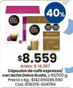 Coto Dolce gusto cápsulas de café expresso/con leche oferta