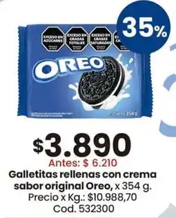 Coto Oreo galletitas rellenas con crema sabor original oferta