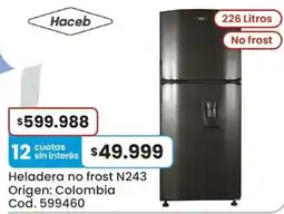 Coto Haceb heladera no frost N243 oferta
