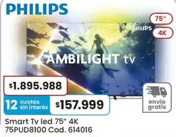 Coto Philips smart tv led 75" 4k oferta