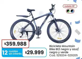 SPX bicicleta mountain bike bt2 negro y azul/negro y verde