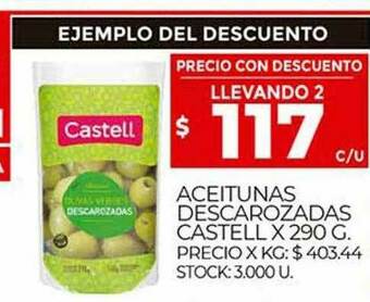 Supermercados DIA Aceitunas Descarozadas Castell oferta