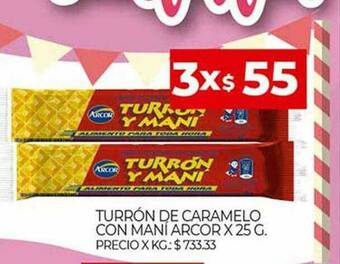 Supermercados DIA Turrón De Caramelo Con Maní Arcor oferta