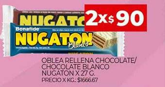 Supermercados DIA Oblea Rellena Chocolate Chocolate Blanco Nugaton oferta