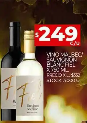 Supermercados DIA Vino Malbec Sauvignon Blanc Fiel oferta