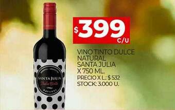 Supermercados DIA Vino Tinto Dulce Natural Santa Julia oferta