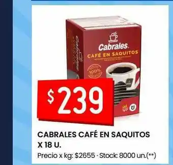 Walmart Cabrales Café En Saquitos oferta