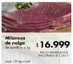 Disco Milanesa de nalga de novillito oferta