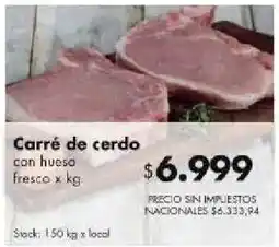Disco Carré de cerdo con hueso fresco oferta