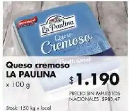 Disco La paulina queso cremoso oferta