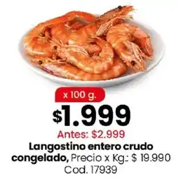 Coto Langostino entero crudo congelado oferta
